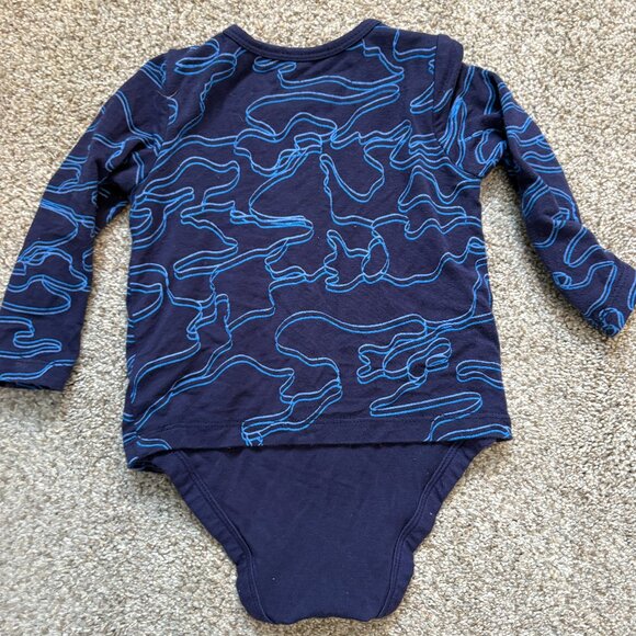 Rockets of Awesome Mini Bamboo Longsleeve Bodysuit size 3-6 Months Navy - Picture 8 of 11